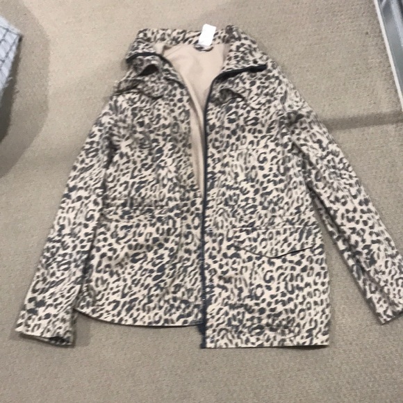 leopard print waterproof jacket